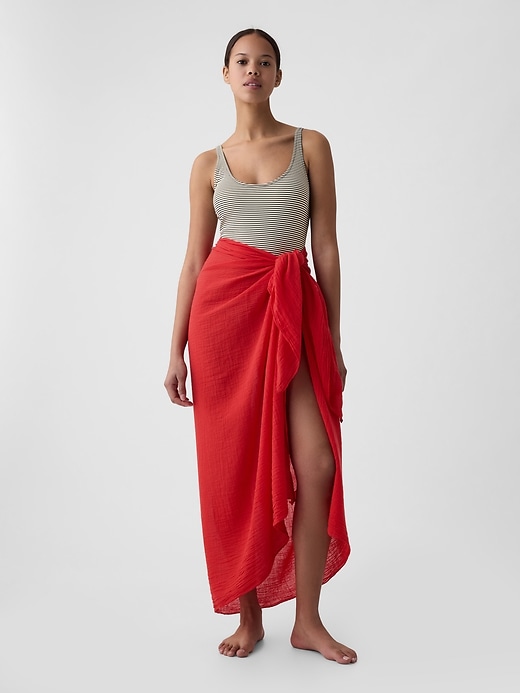 Image number 4 showing, Linen-Cotton Textured Sarong