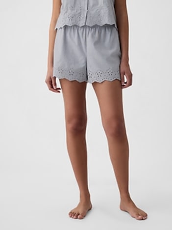 Eyelet Poplin PJ Shorts