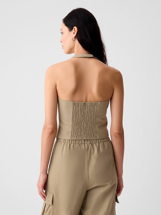 Image number 2 showing, Linen-Cotton Halter Vest