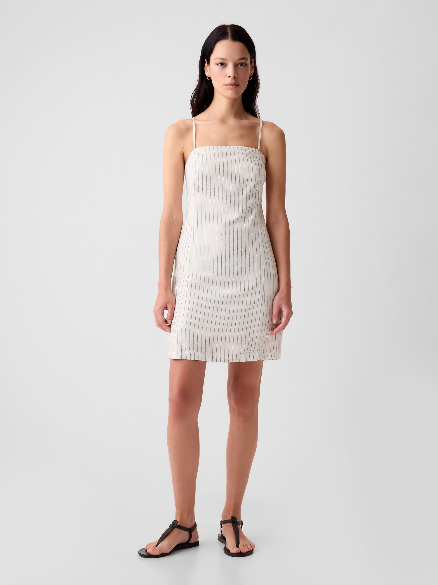 Linen-Blend Mini Dress