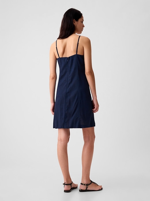 Image number 2 showing, Linen-Blend Mini Dress