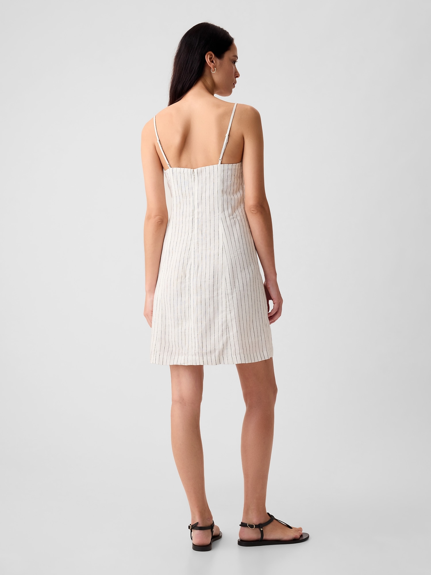 Linen Blend Mini Dress Gap