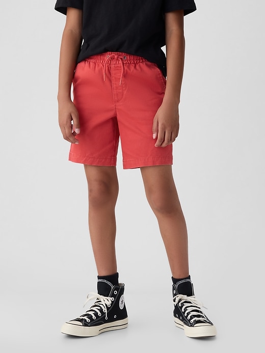 2 of 8 showing, with the color weathered red of product Kids Twill Easy Shorts