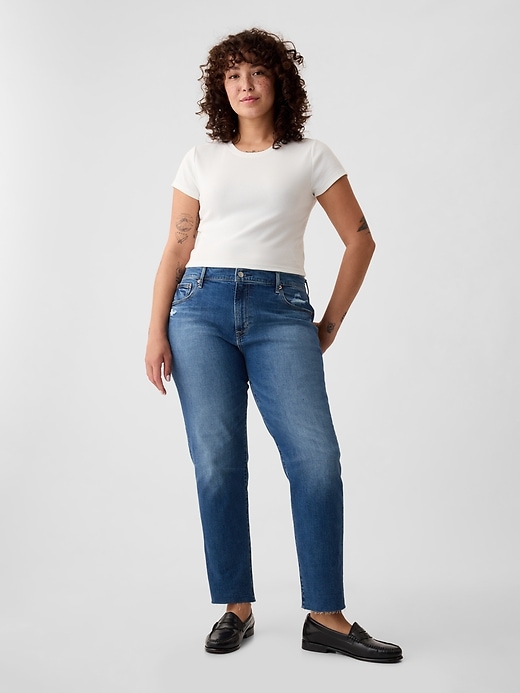 Image number 5 showing, Mid Rise Girlfriend Jeans