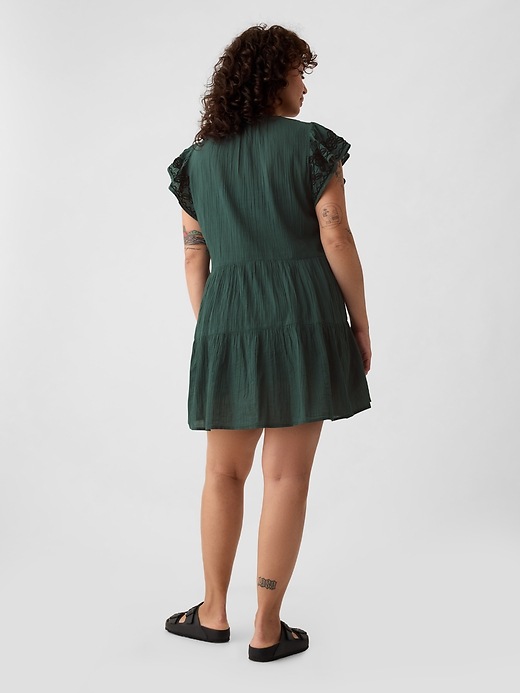 Crinkle Gauze Embroidered Mini Dress | Gap