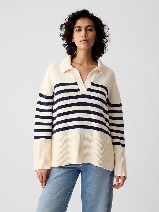 Image number 1 showing, 24/7 Split-Hem Polo Sweater