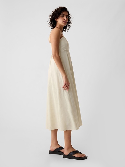 halter mini dress linen Women's Marilyn Moment Halter Mini Dress in Off White main image 1