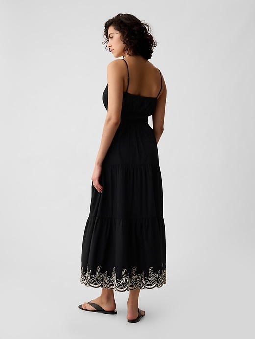 2 of 8 showing, with the color black of product Tiered Maxi Dress