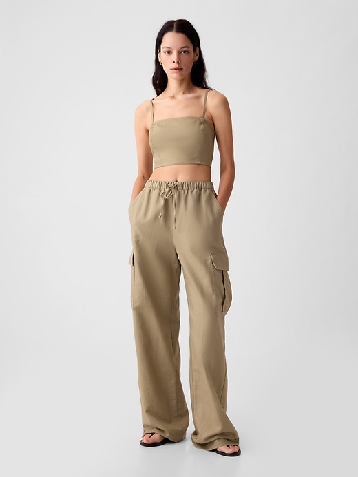 Image number 7 showing, Linen-Cotton Ultra-Cropped Cami