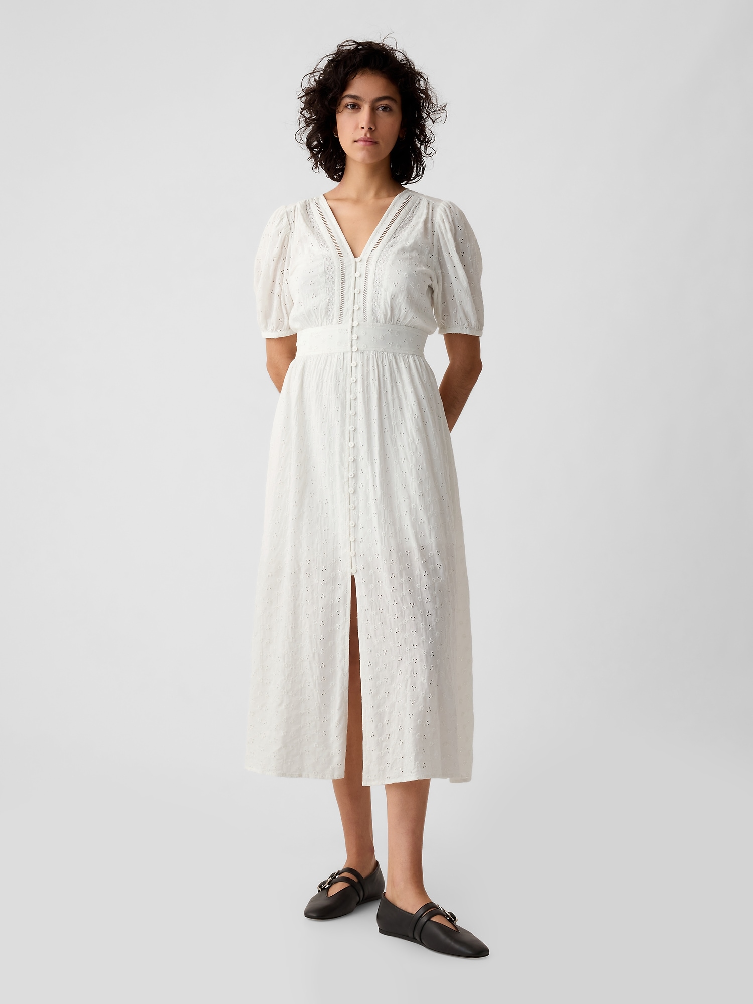 Gap Eyelet Maxi Dress In Off White