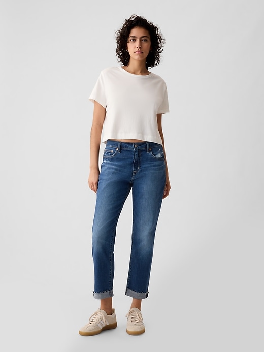 Image number 7 showing, Mid Rise Girlfriend Jeans