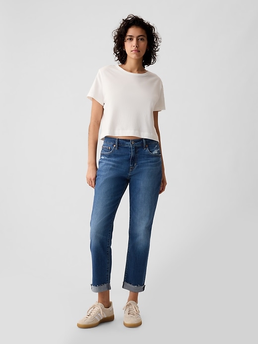 Image number 1 showing, Mid Rise Girlfriend Jeans