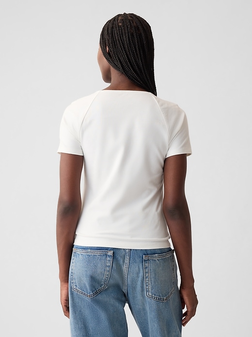 2 of 8 showing, with the color new off white of product Compact Jersey Square-Neck Shirt