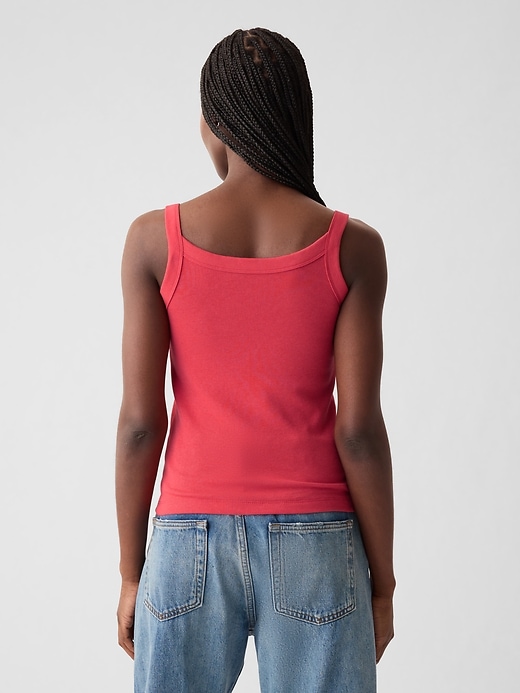 2 of 8 showing, with the color spring coral red of product Modern Rib Tank Top