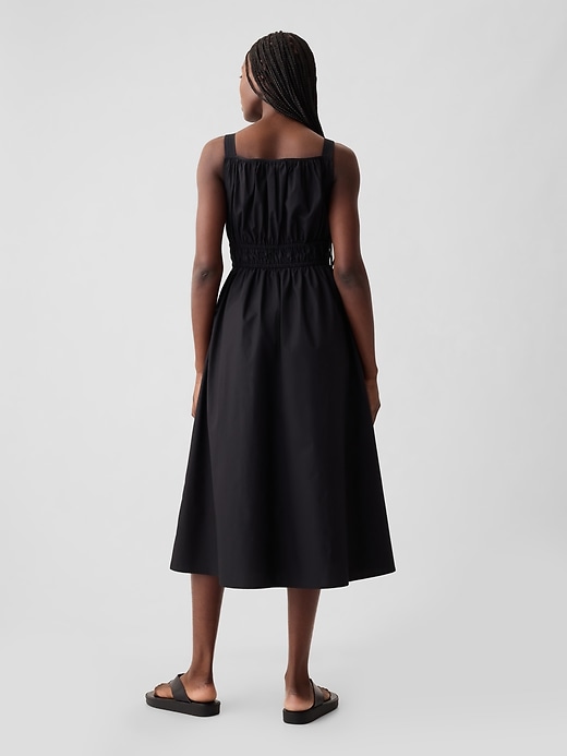 2 of 8 showing, with the color black of product Smocked Midi Dress