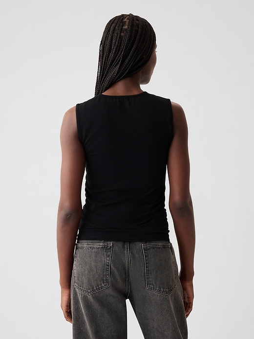 2 of 8 showing, with the color black of product Compact Jersey Cropped Tank Top