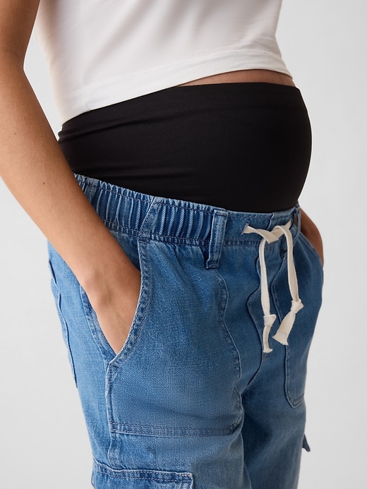 Image number 4 showing, Maternity Full Panel Cargo Easy Jeans