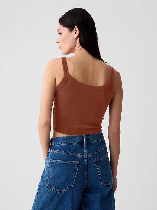 2 of 8 showing, with the color smoked paprika brown of product Modern Rib Cropped Tank Top