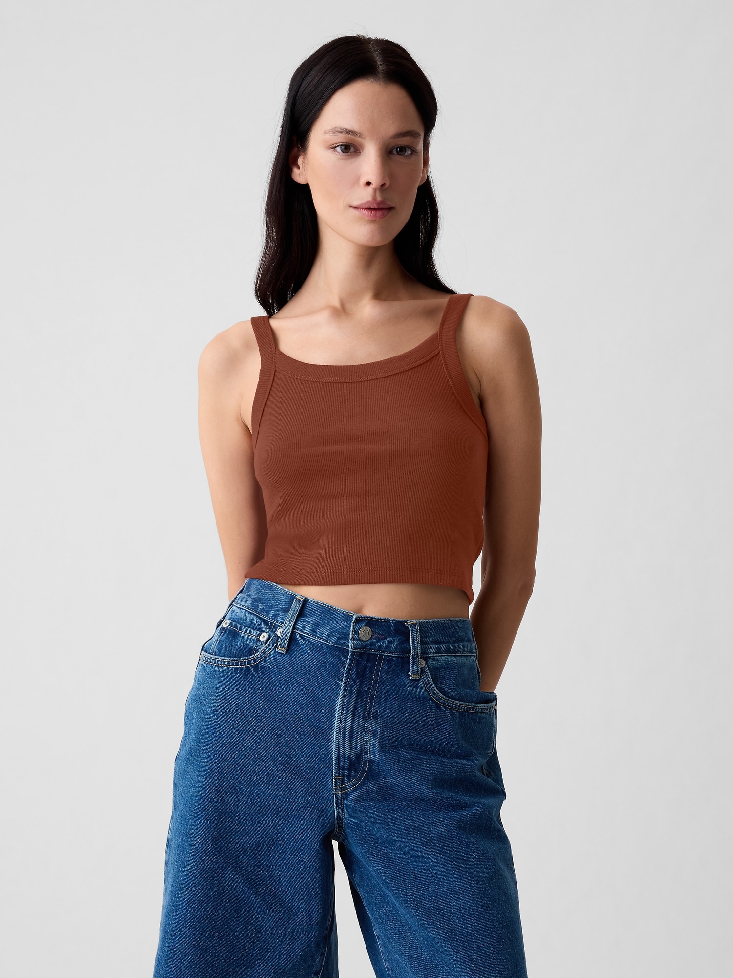 Modern Rib Cropped Tank Top