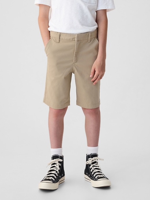 2 of 8 showing, with the color iconic khaki of product Kids Uniform Dressy Shorts