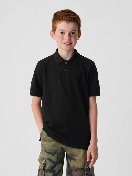 Image number 1 showing, Kids Organic Cotton Uniform Polo Shirt