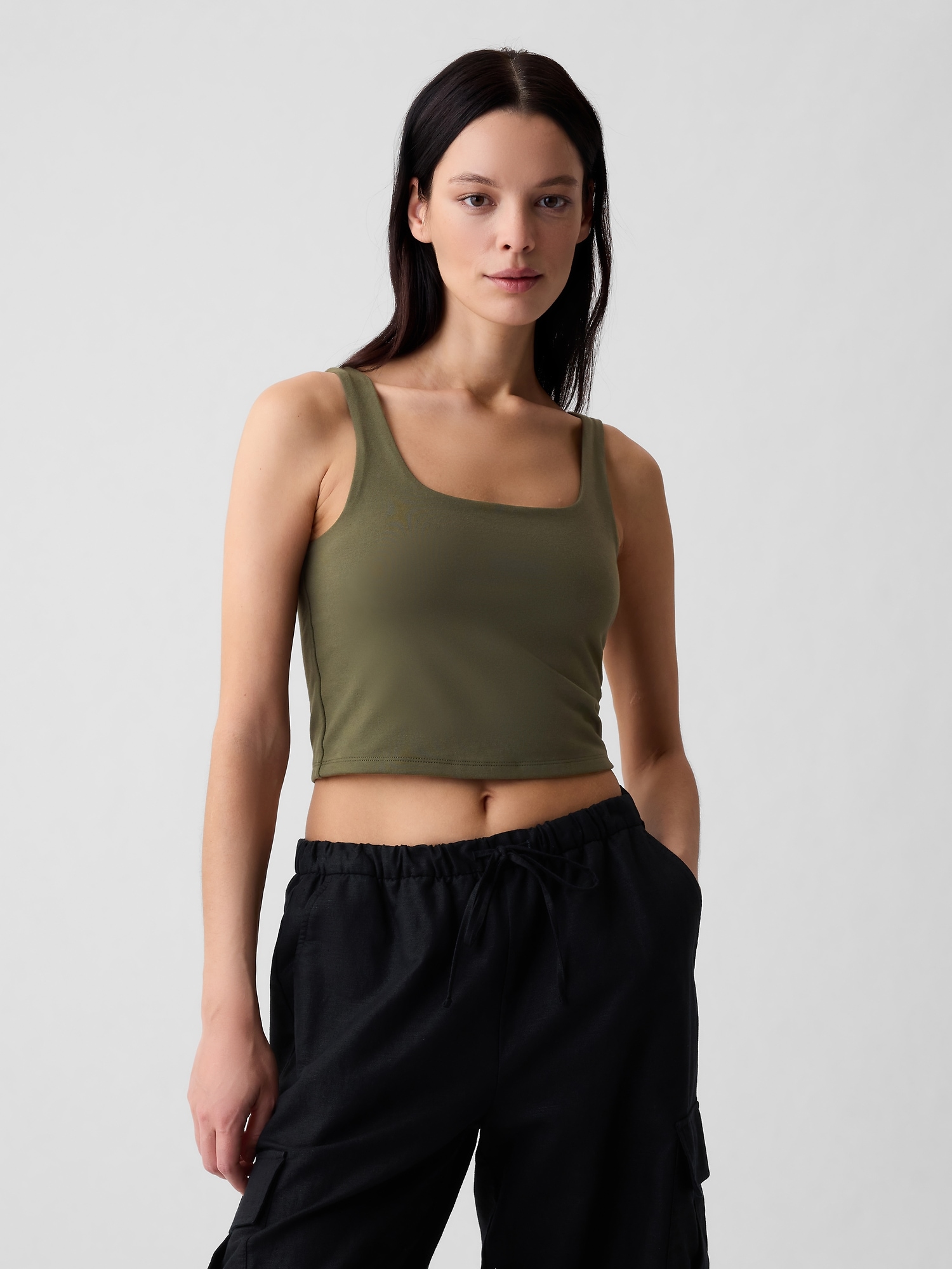 Shop Gap Compact Jersey Brami In Olive Green