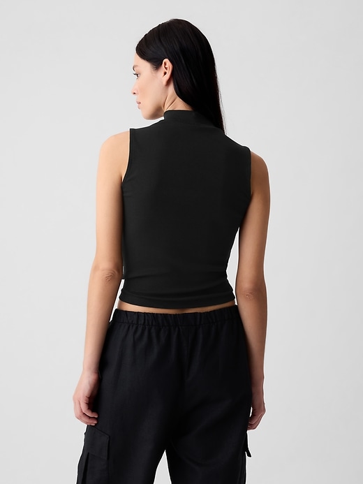 2 of 8 showing, with the color BLACK of product Modern Mockneck Tank Top