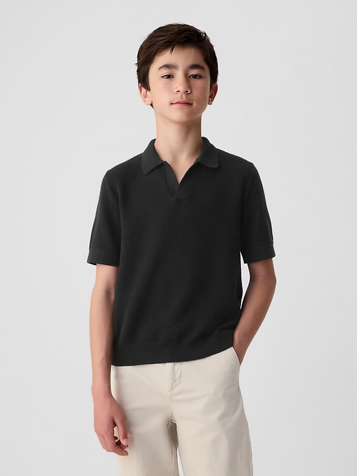 Image number 1 showing, Kids Textured Polo Sweater