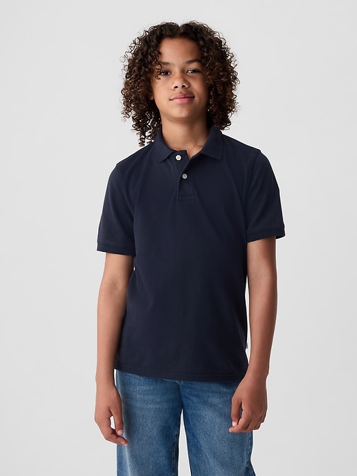 Image number 1 showing, Kids Organic Cotton Uniform Polo Shirt