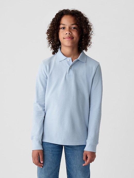 Image number 1 showing, Kids Organic Cotton Uniform Polo Shirt