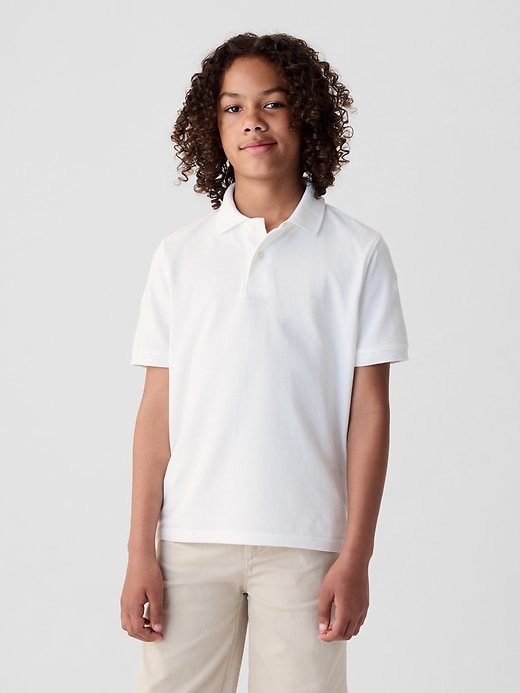 Image number 1 showing, Kids Organic Cotton Uniform Polo Shirt