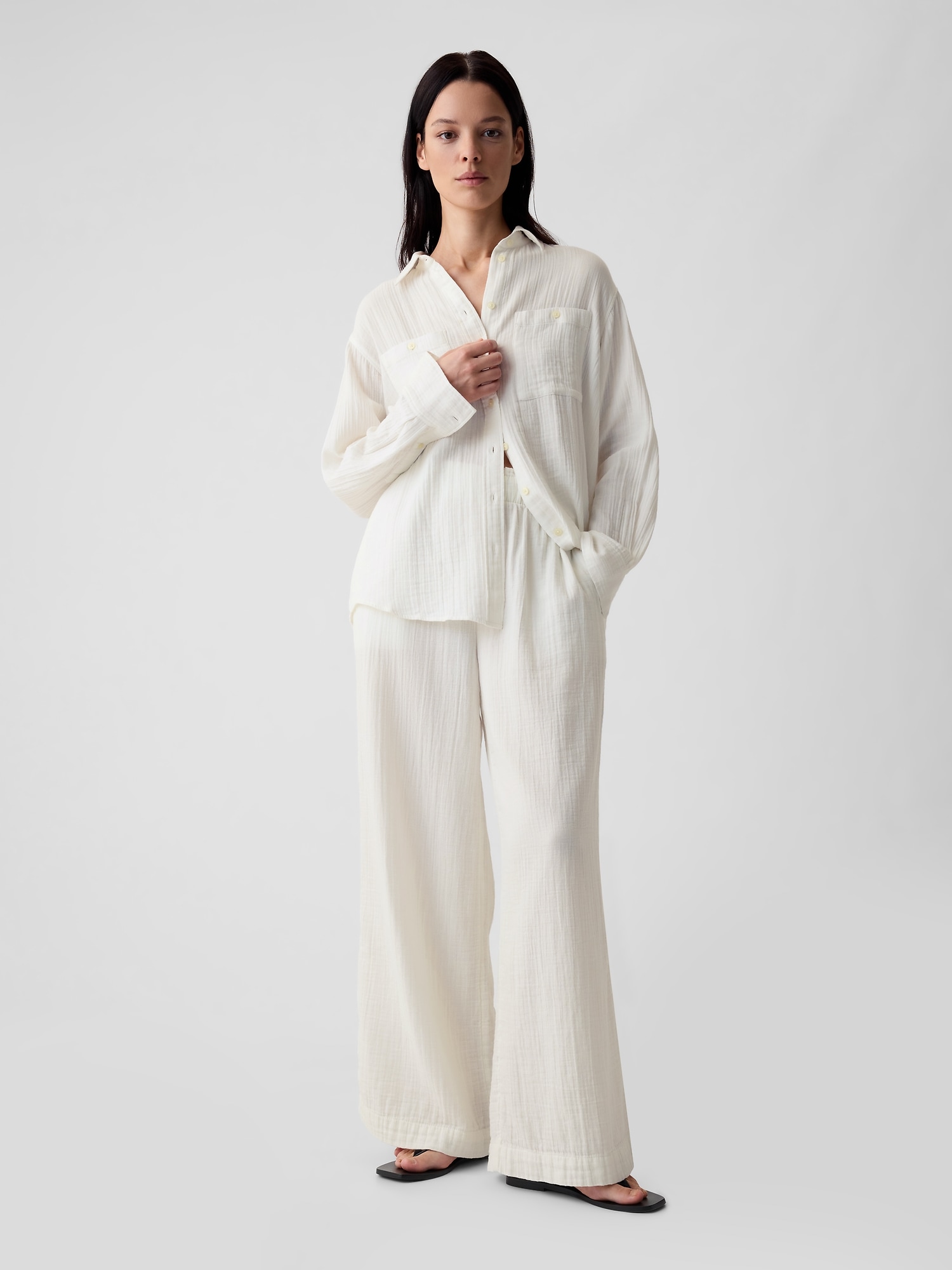 BiBi Crinkle Gauze Shirt and Short Set
