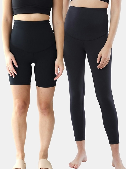 Image number 1 showing, Ingrid and Isabel Postpartum Legging and Bike Short Two Pack