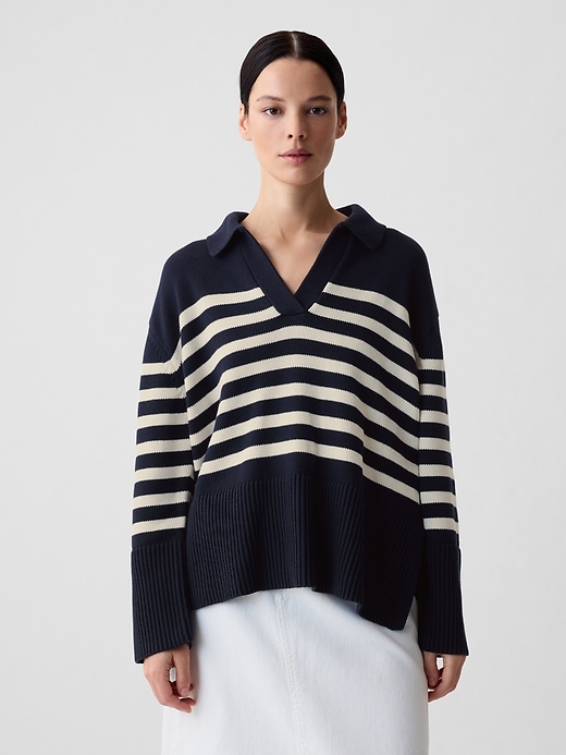 Image number 1 showing, 24/7 Split-Hem Polo Sweater