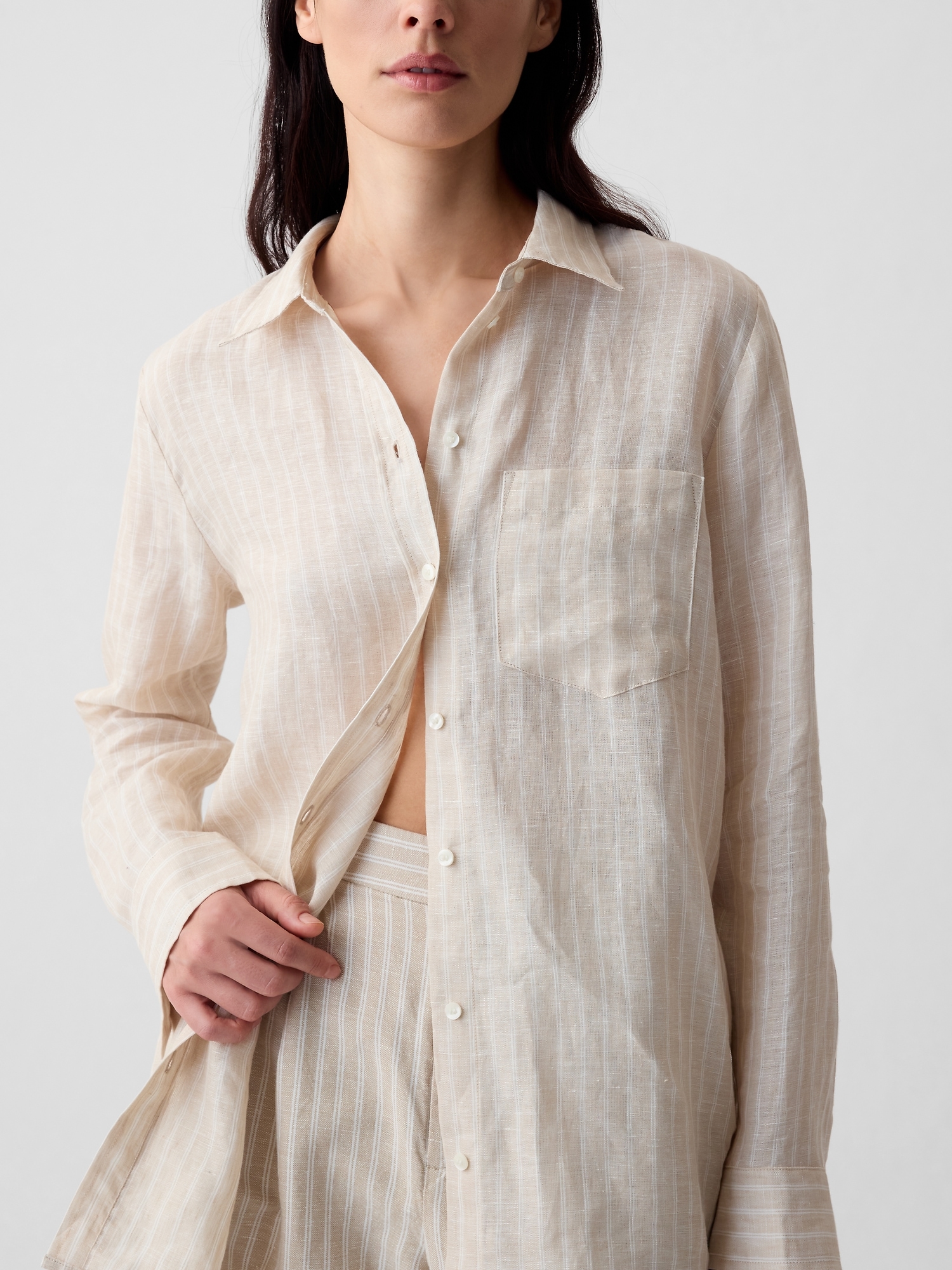 100 Linen Boyfriend Shirt Gap