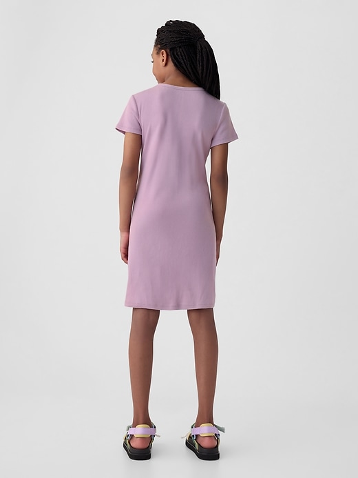 2 of 8 showing, with the color lavender mist of product Kids Rib T-Shirt Dress