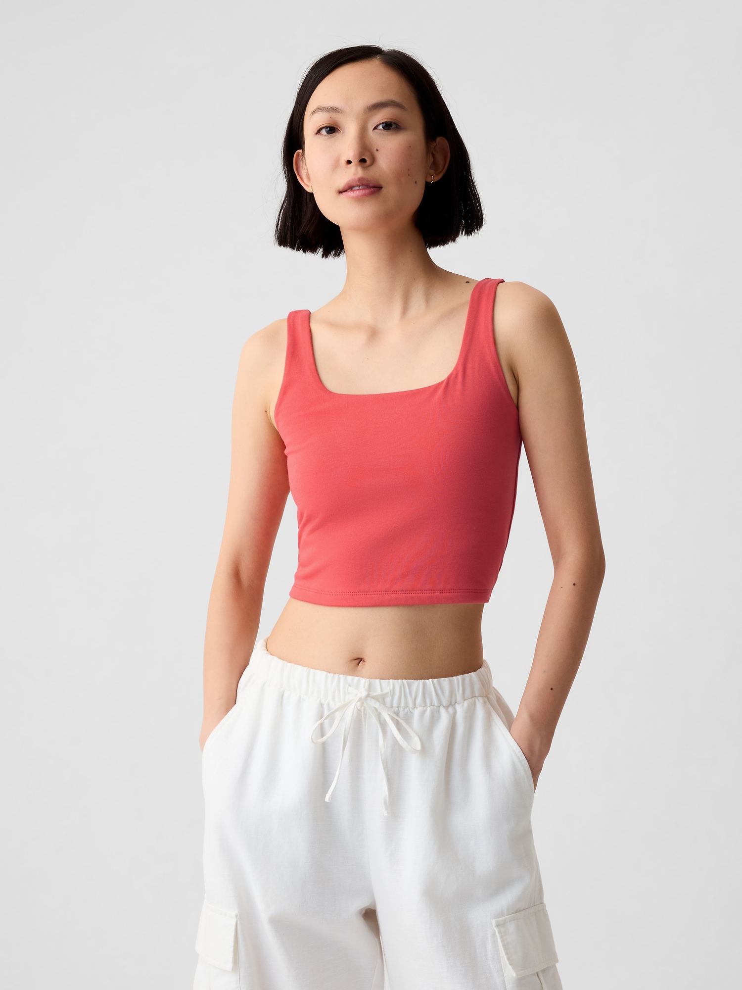 Compact Jersey Cropped Tank Top