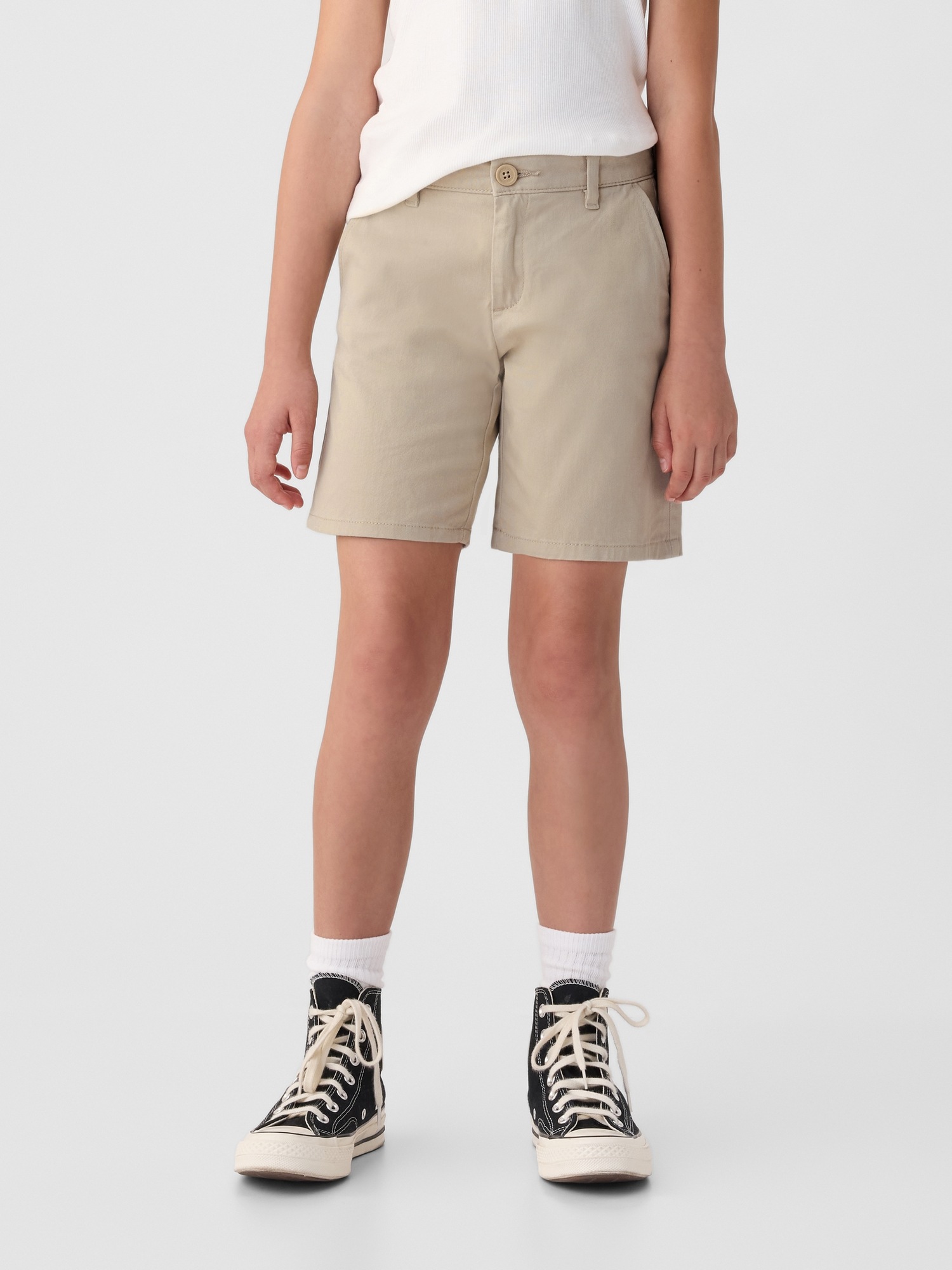 Girls Uniform Midi Shorts by Gap Beige Petite Size 8