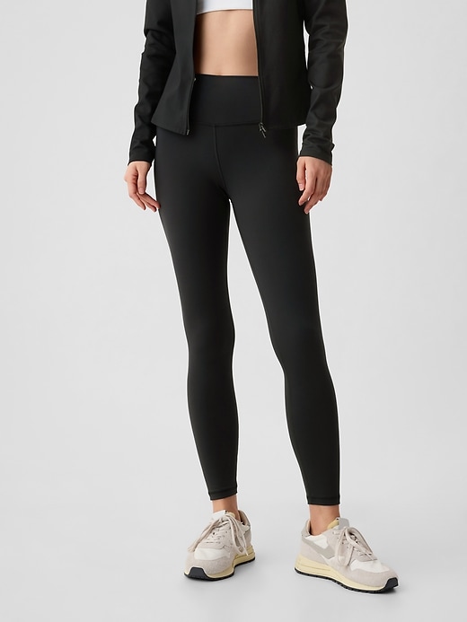 1 of 8 showing, with the color BLACK of product GapFit High Rise Eclipse Full Length Leggings