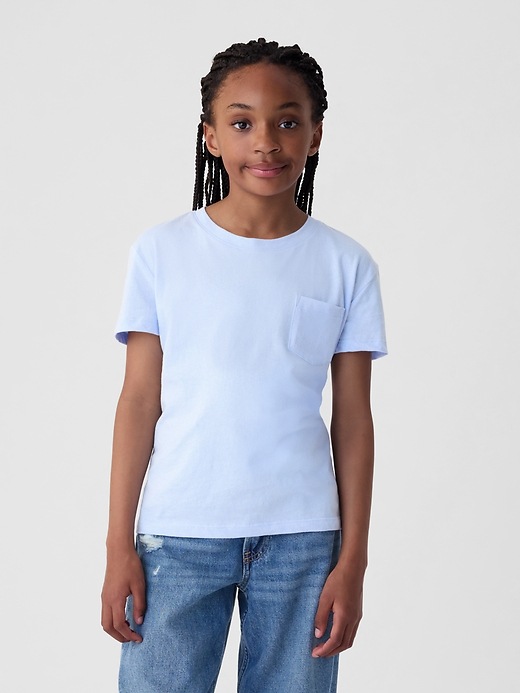 1 of 8 showing, with the color bicoastal blue of product Kids VintageSoft T-Shirt