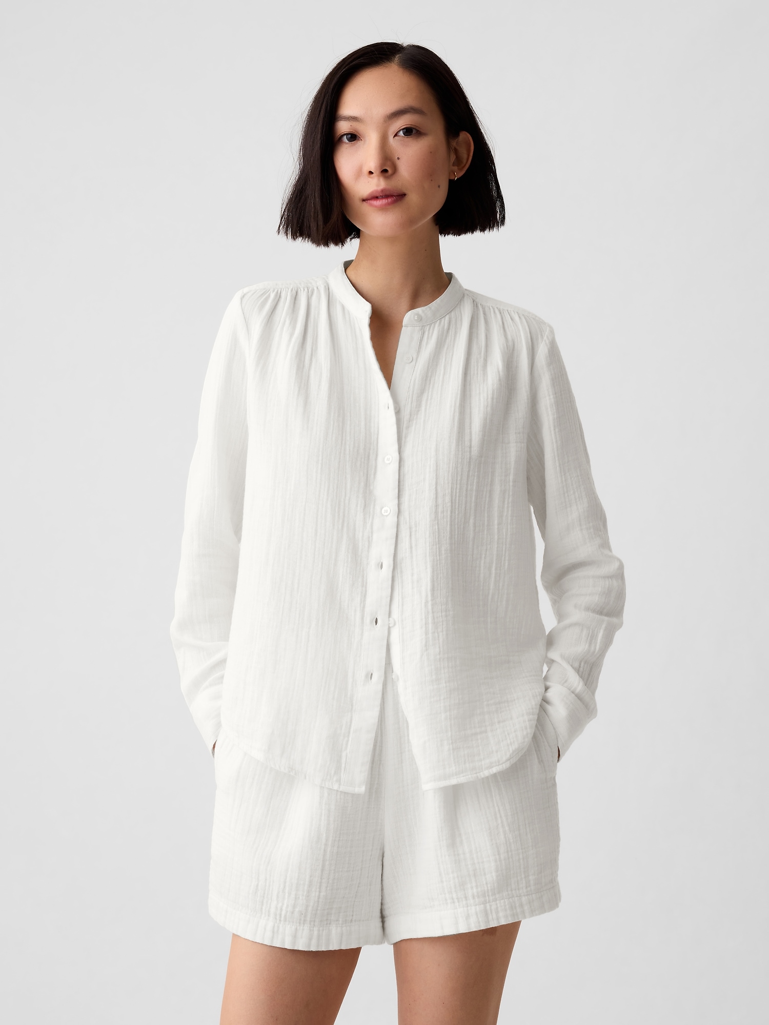 Crinkle Gauze Shirt
