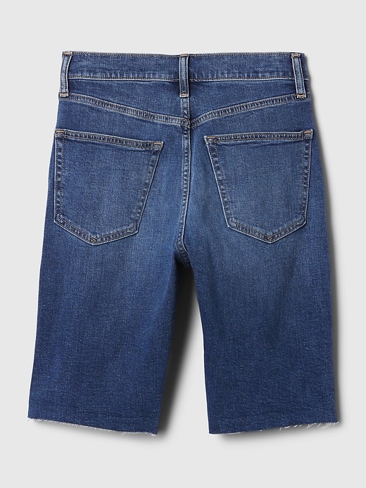 Image number 8 showing, 9" High Rise Denim Bermuda Shorts