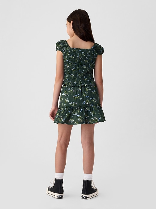 2 of 8 showing, with the color green floral of product Kids Tiered Skort