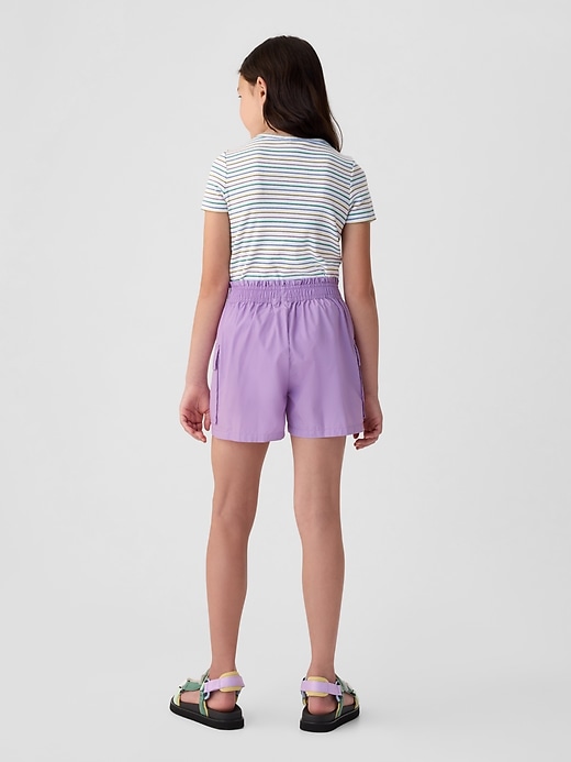 2 of 8 showing, with the color lilac surge of product Kids Mid Rise Cargo Shorts