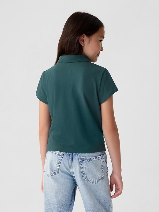 Image number 2 showing, Kids Pique Cropped Polo Shirt