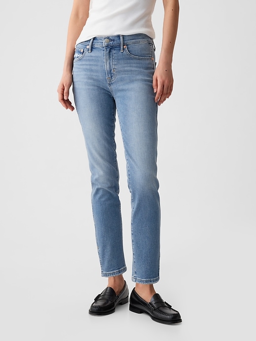 Image number 2 showing, Mid Rise Split-Hem Vintage Slim Jeans