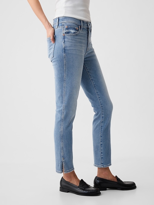 Image number 3 showing, Mid Rise Split-Hem Vintage Slim Jeans