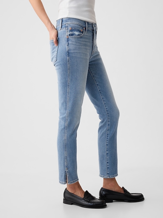 Image number 3 showing, Mid Rise Split-Hem Vintage Slim Jeans
