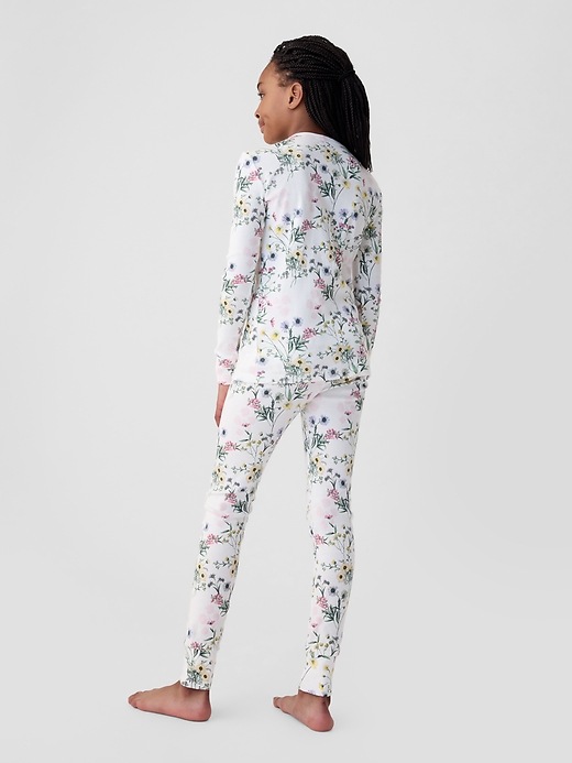 2 of 8 showing, with the color new off white floral of product Kids Organic Cotton PJ Set