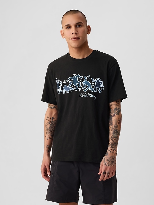 1 of 8 showing, with the color black of product Gap × Keith Haring Graphic T-Shirt